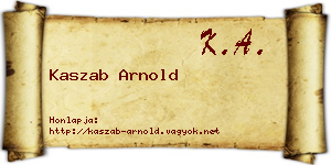 Kaszab Arnold névjegykártya