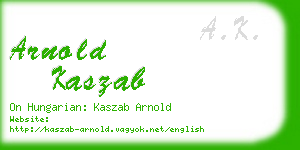 arnold kaszab business card